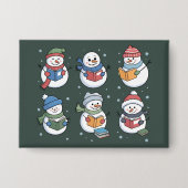 Boekliefhebber Sneeuwman Lezen Cadeau Leraar Winte Button (Voorkant)