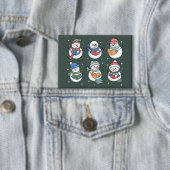 Boekliefhebber Sneeuwman Lezen Cadeau Leraar Winte Button (Insitu)