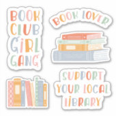 Boekliefhebber Sticker Set (Voorkant)