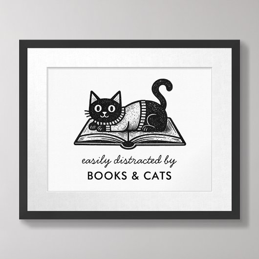 Boekliefhebber Zwarte Kat Grappige Quote Poster