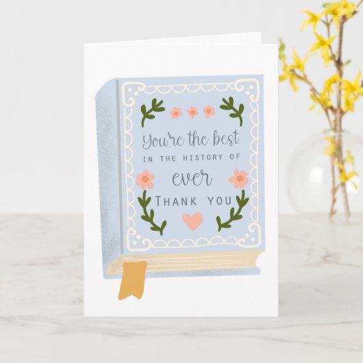 Boekliefhebbers bedankt kaart (Gele Bloem)