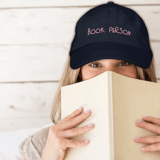 Boekliefhebbers 'Boek Persoon' geborduurd Twill Pe Geborduurde Pet