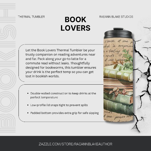 Boekliefhebbers Bookish Thermal Tumbler Thermosbeker