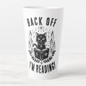 Boekliefhebbers Grappige Kat Lezen Latte Mok (Voorkant)