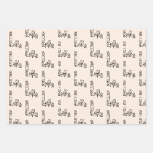 Boekliefhebbers Hoek in Linnen Wrapping Paper Shee (Voorkant)