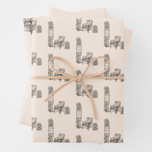 Boekliefhebbers Hoek in Linnen Wrapping Paper Shee (In situ)