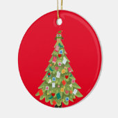 Boekliefhebbers houden vol met kerstboomplezier keramisch ornament (Links)