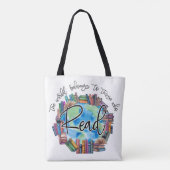 Boekliefhebbers "lezen" geborstelde polyester bood tote bag (Achterkant)