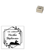 Boekliefhebber's Modern Botanical Geometric Ex Lib Rubberstempel (Gestempeld)
