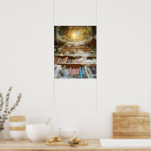 Boekliefhebbers nemen de paradijsbibliotheek over poster (Keuken)