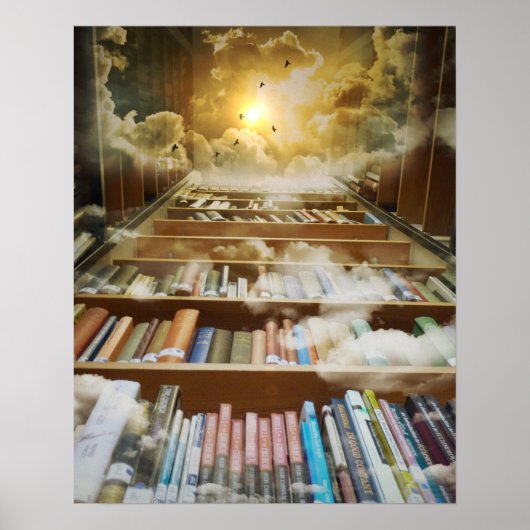 Boekliefhebbers nemen de paradijsbibliotheek over poster (Voorkant)