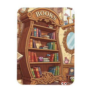 Boekliefhebbers Schattige Cartoon Boekenplank met Magneet