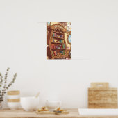 Boekliefhebbers Schattige Cartoon Boekenplank met Poster (Keuken)