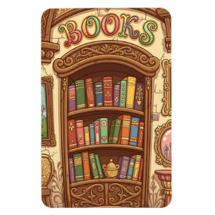 Boekliefhebbers Schattige Cartoon Boekenplank vrol Magneet