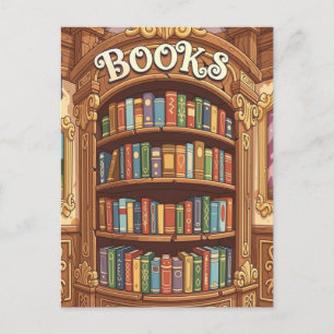 Boekliefhebbers Schattige Kleurrijke Cartoon Boeke Briefkaart