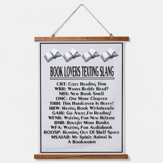 Boekliefhebbers Slang Slang Dark Text Hangend Wandkleed (Voorkant)
