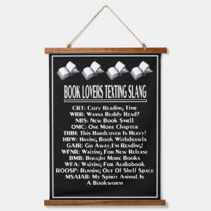 Boekliefhebbers Slang Slang Light Tekst Hangend Wandkleed