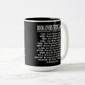 Boekliefhebbers Slang Slang Light Tekst Tweekleurige Koffiemok (Voorkant rechts)