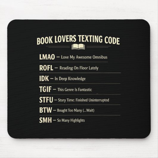 Boekliefhebbers sms code lezen muismat (Voorkant)