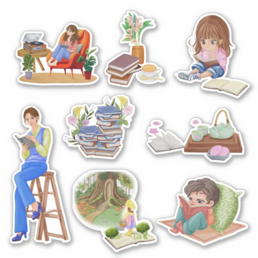 Boekliefhebbers stickers (Voorkant)