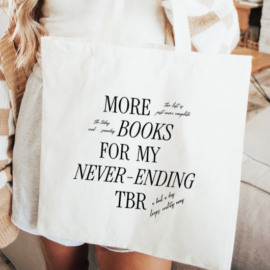 Boekliefhebbers TBR Retro Typografie Script Tote Bag