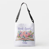 Boekliefhebbers Tribe Pink Roses Crossbody Tas (Achterkant)