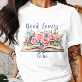 Boekliefhebbers Tribe Roze Rozen T-shirt