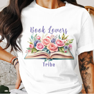 Boekliefhebbers Tribe Roze Rozen T-shirt