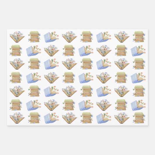 Boekliefhebbers Vrolijk Kerstfeest Inpakpapier Vel (Voorkant 3)