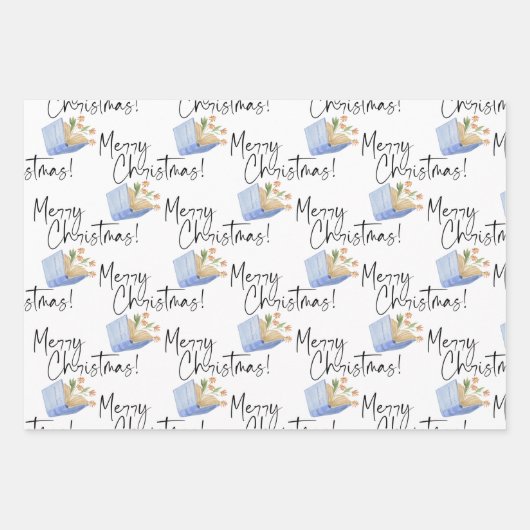 Boekliefhebbers Vrolijk Kerstfeest Inpakpapier Vel (Voorkant)