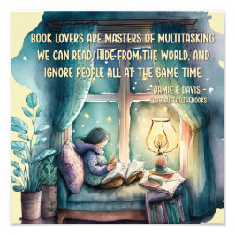 Boekliefhebbers zijn meesters in multitasking foto afdruk