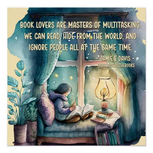 Boekliefhebbers zijn meesters in multitasking perfect poster (Voorkant)