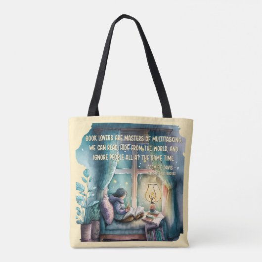 Boekliefhebbers zijn meesters in multitasking tote bag (Achterkant)