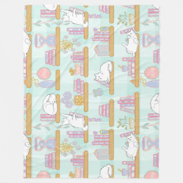 Boeklievende kat cadeau groene pastel fleece deken