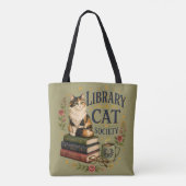 Boekminnende Lapjeskat Bibliotheek Tote Bag (Achterkant)