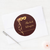 Boeknaam Sticker (gouden lintmasker) (Envelop)