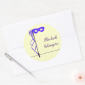 Boeknaam Sticker (Paarse lintmasker) (Envelop)