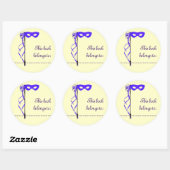 Boeknaam Sticker (Paarse lintmasker) (Vel)