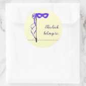 Boeknaam Sticker (Paarse lintmasker) (Tas)