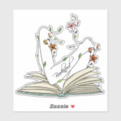 Boeknerd gevoelige wilde bloemen voor tattoo sticker (Vel)