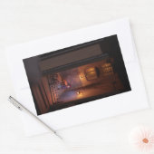 Boeknoodiorama - weg van winkelen rechthoekige sticker (Envelop)