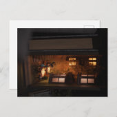 Boeknook diorama - klein café briefkaart (Voorkant / Achterkant)