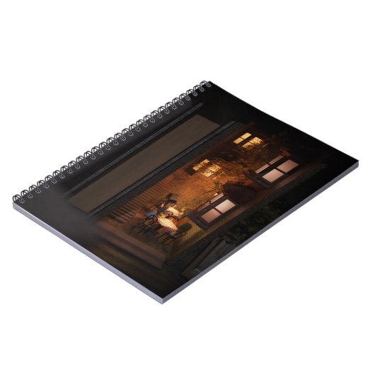 Boeknook diorama - klein café notitieboek (Linkerzijde)