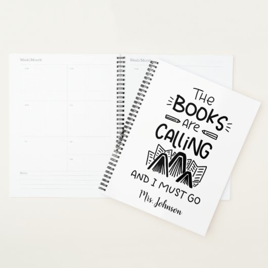 Boekomslag, boekworm Inspirerend Citaatplanner Planner (Display)