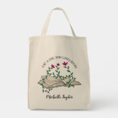 Boekomslag, boekwormcadeau, boekenbibliotheek, ler tote bag (Achterkant)
