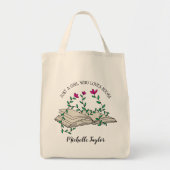 Boekomslag, boekwormcadeau, boekenbibliotheek, ler tote bag (Voorkant)