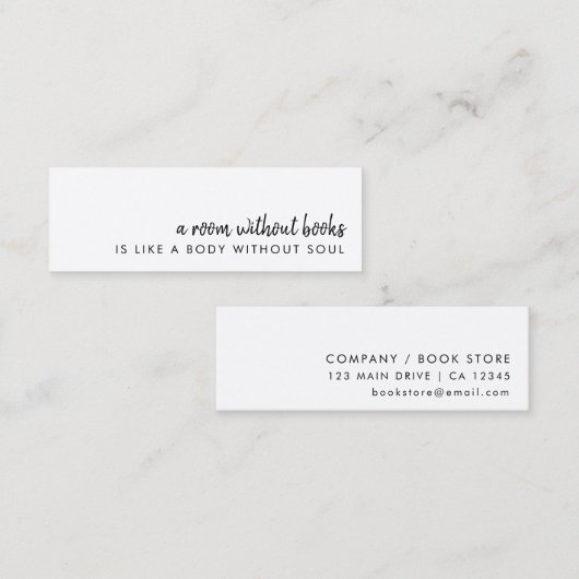 Boekomslag | Moderne mini-Bladwijzer met een minim Mini Visitekaartje (Voorkant / Achterkant)