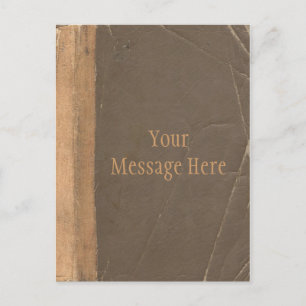  boekomslag, retro faux leder gebonden briefkaart