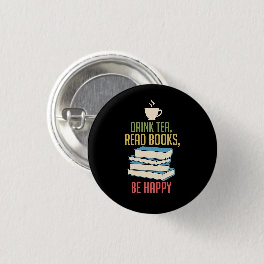Boekomslag - Tea Books Happy Ronde Button 3,2 Cm (Voorkant /achterkant)