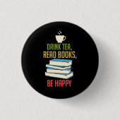Boekomslag - Tea Books Happy Ronde Button 3,2 Cm (Voorkant)